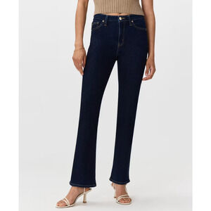 Quince Bella Stretch Kick Flare Jeans Size 31 Deep Rinse Blue 26" Inseam NEW
